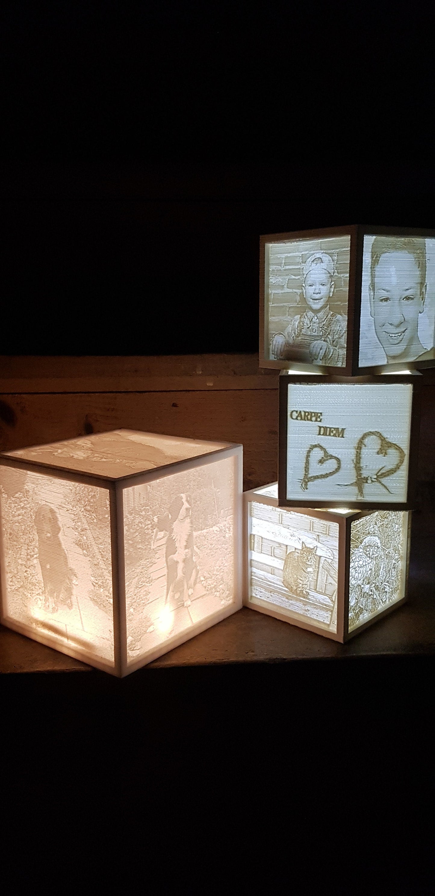 Personalisierte 3D gedruckte Lithophane Box als Andenken | Erinnerung | Geschenk für den Liebsten mit eigenen Bildern