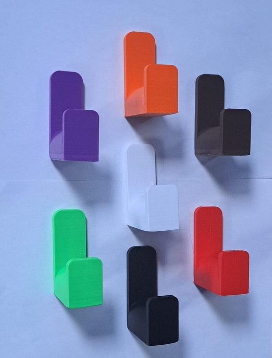 Große 3D gedruckte Selbstklebende Wandhaken, 48mm Länge | große Wandhaken | Kopfhörerhaken | 3D Wallhook | farbige Haken