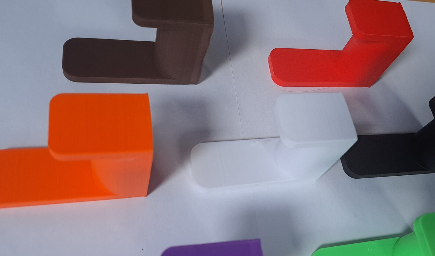 Große 3D gedruckte Selbstklebende Wandhaken, 48mm Länge | große Wandhaken | Kopfhörerhaken | 3D Wallhook | farbige Haken